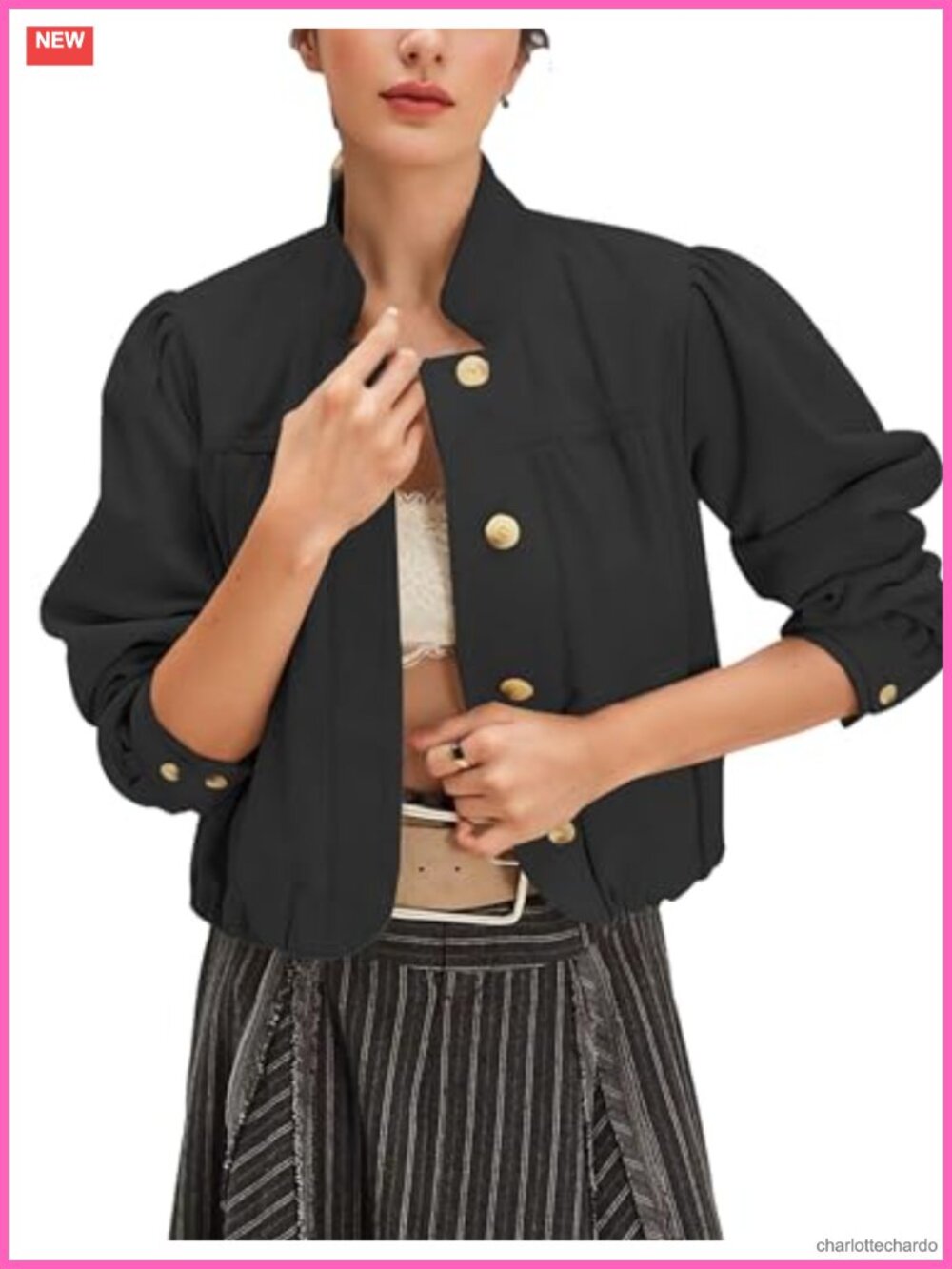 Faux Suede Cropped Bomber Jacket Button Down Casual Coat